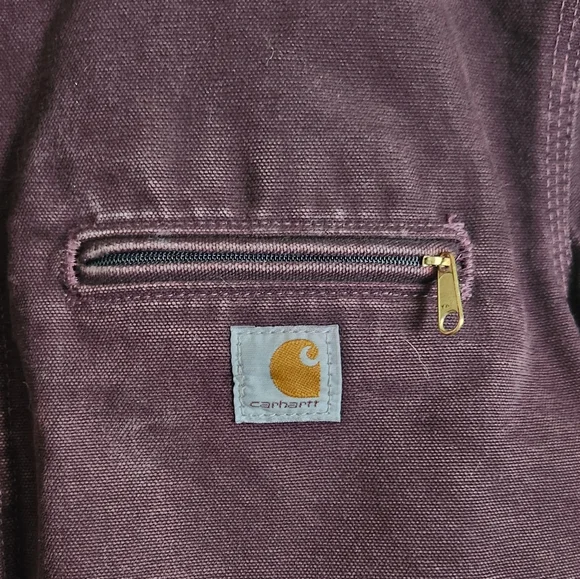 Carhartt Y2K Purple Brown Heavy Hooded Chore Utility Coat RN 14806 Size Small - Picture 3 of 14
